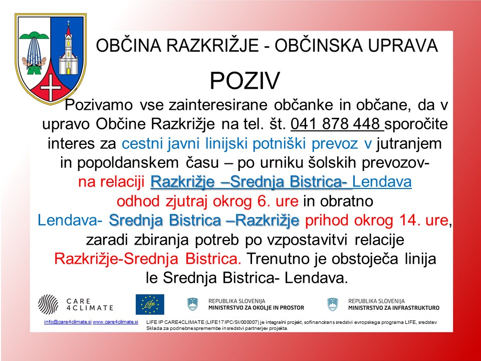 Cestni javni linijski prevozi- poziv